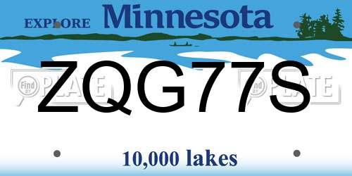 ZQG77S Minnesota License Plate