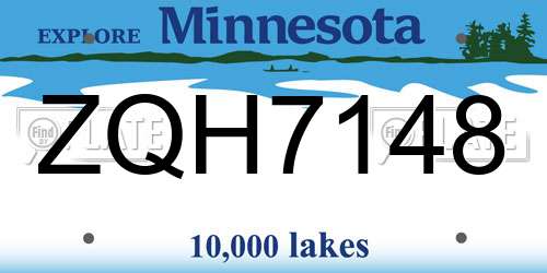 ZQH7148 Minnesota License Plate