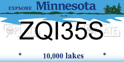 ZQI35S Minnesota License Plate
