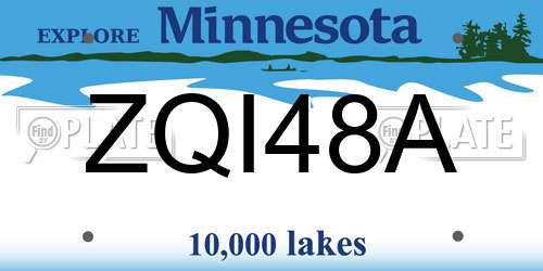 ZQI48A Minnesota License Plate