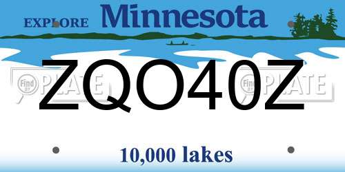 ZQO40Z Minnesota License Plate