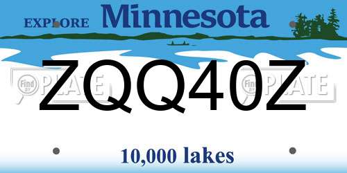 ZQQ40Z Minnesota License Plate