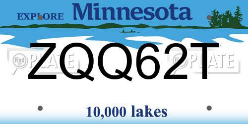 ZQQ62T Minnesota License Plate