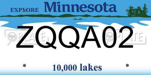 ZQQA02 Minnesota License Plate