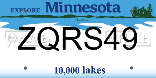 ZQRS49 Minnesota License Plate