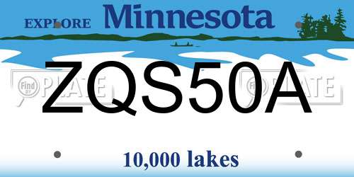 ZQS50A Minnesota License Plate