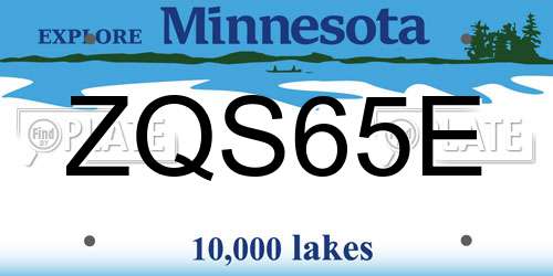 ZQS65E Minnesota License Plate