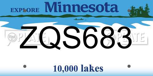 ZQS683 Minnesota License Plate