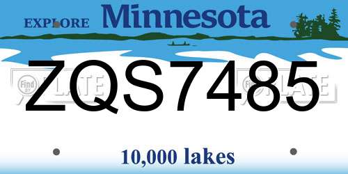 ZQS7485 Minnesota License Plate
