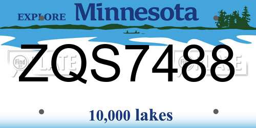 ZQS7488 Minnesota License Plate