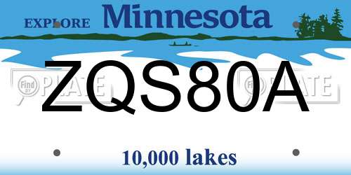 ZQS80A Minnesota License Plate