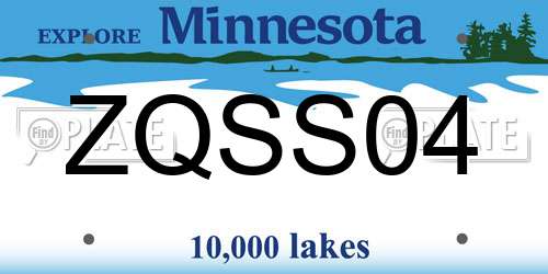ZQSS04 Minnesota License Plate