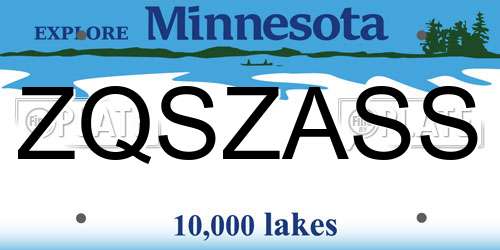 ZQSZASS Minnesota License Plate
