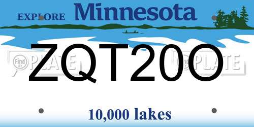 ZQT20O Minnesota License Plate