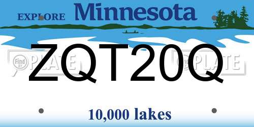 ZQT20Q Minnesota License Plate