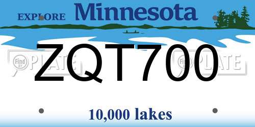 ZQT700 Minnesota License Plate