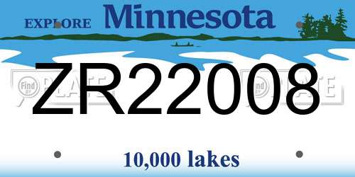 ZR22008 Minnesota License Plate