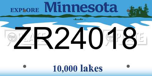 ZR24018 Minnesota License Plate