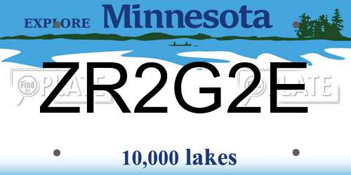 ZR2G2E Minnesota License Plate