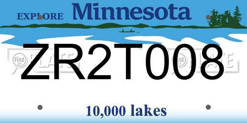 ZR2T008 Minnesota License Plate