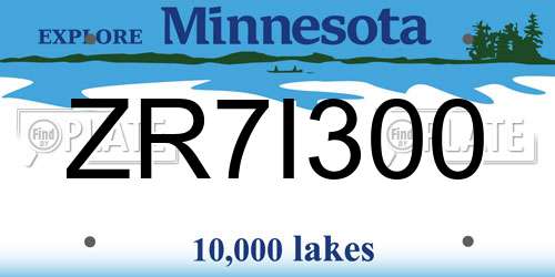 ZR7I300 Minnesota License Plate