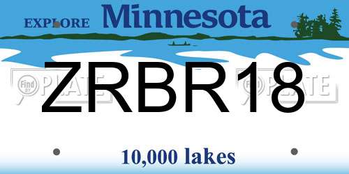 ZRBR18 Minnesota License Plate
