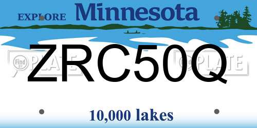 ZRC50Q Minnesota License Plate
