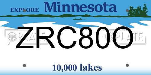 ZRC80O Minnesota License Plate