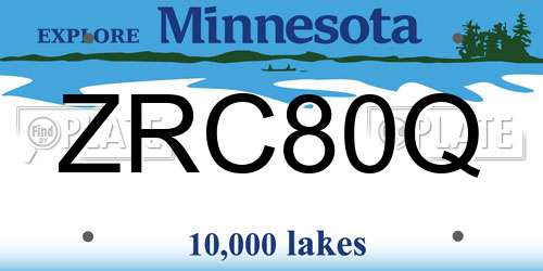 ZRC80Q Minnesota License Plate