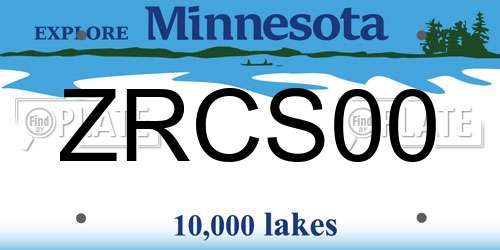 ZRCS00 Minnesota License Plate