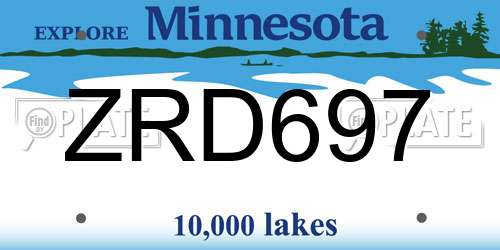 ZRD697 Minnesota License Plate