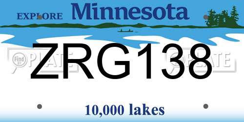 ZRG138 Minnesota License Plate