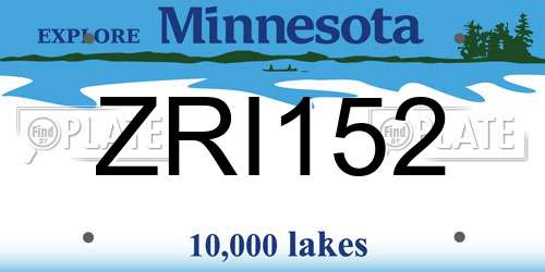 ZRI152 Minnesota License Plate