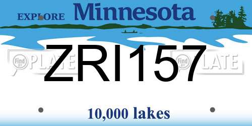 ZRI157 Minnesota License Plate