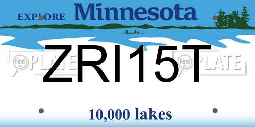 ZRI15T Minnesota License Plate