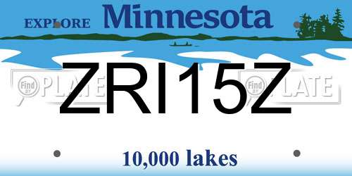 ZRI15Z Minnesota License Plate