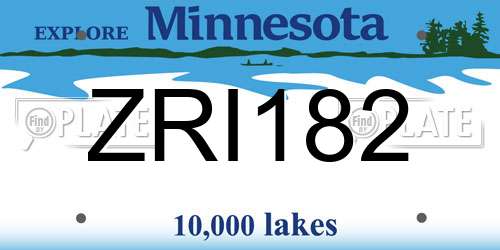 ZRI182 Minnesota License Plate