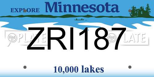ZRI187 Minnesota License Plate