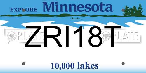 ZRI18T Minnesota License Plate