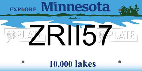 ZRII57 Minnesota License Plate