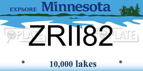 ZRII82 Minnesota License Plate