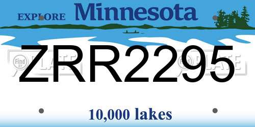ZRR2295 Minnesota License Plate