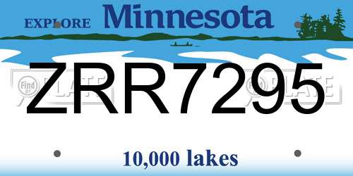 ZRR7295 Minnesota License Plate