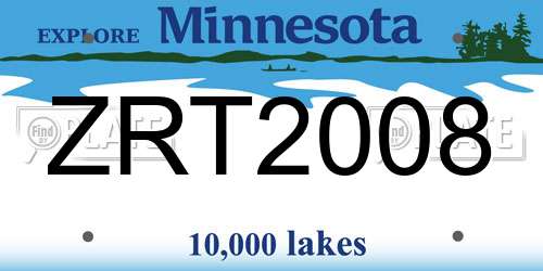 ZRT2008 Minnesota License Plate