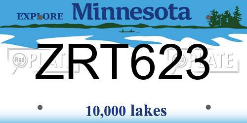 ZRT623 Minnesota License Plate
