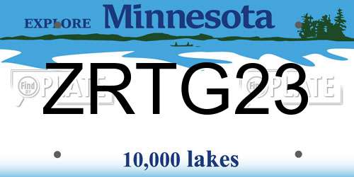 ZRTG23 Minnesota License Plate