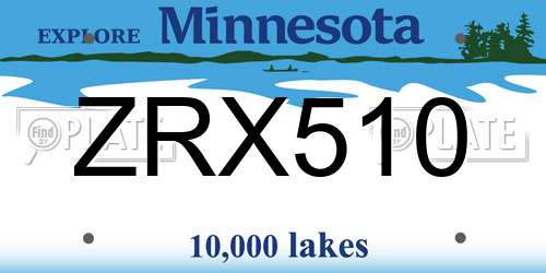 ZRX510 Minnesota License Plate