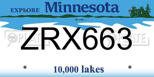 ZRX663 Minnesota License Plate