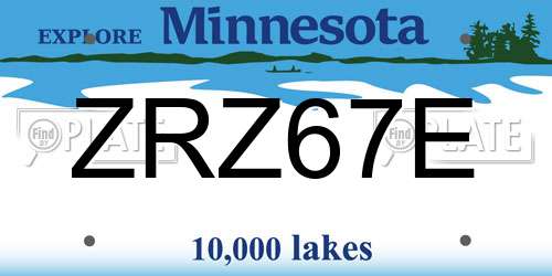ZRZ67E Minnesota License Plate