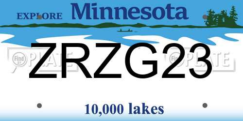 ZRZG23 Minnesota License Plate